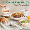 thumbnail image 4 of Chef Power 14pcs Nonstick Ceramic Cookware Set, Cream White Bougainvillea Print, 4 of 8