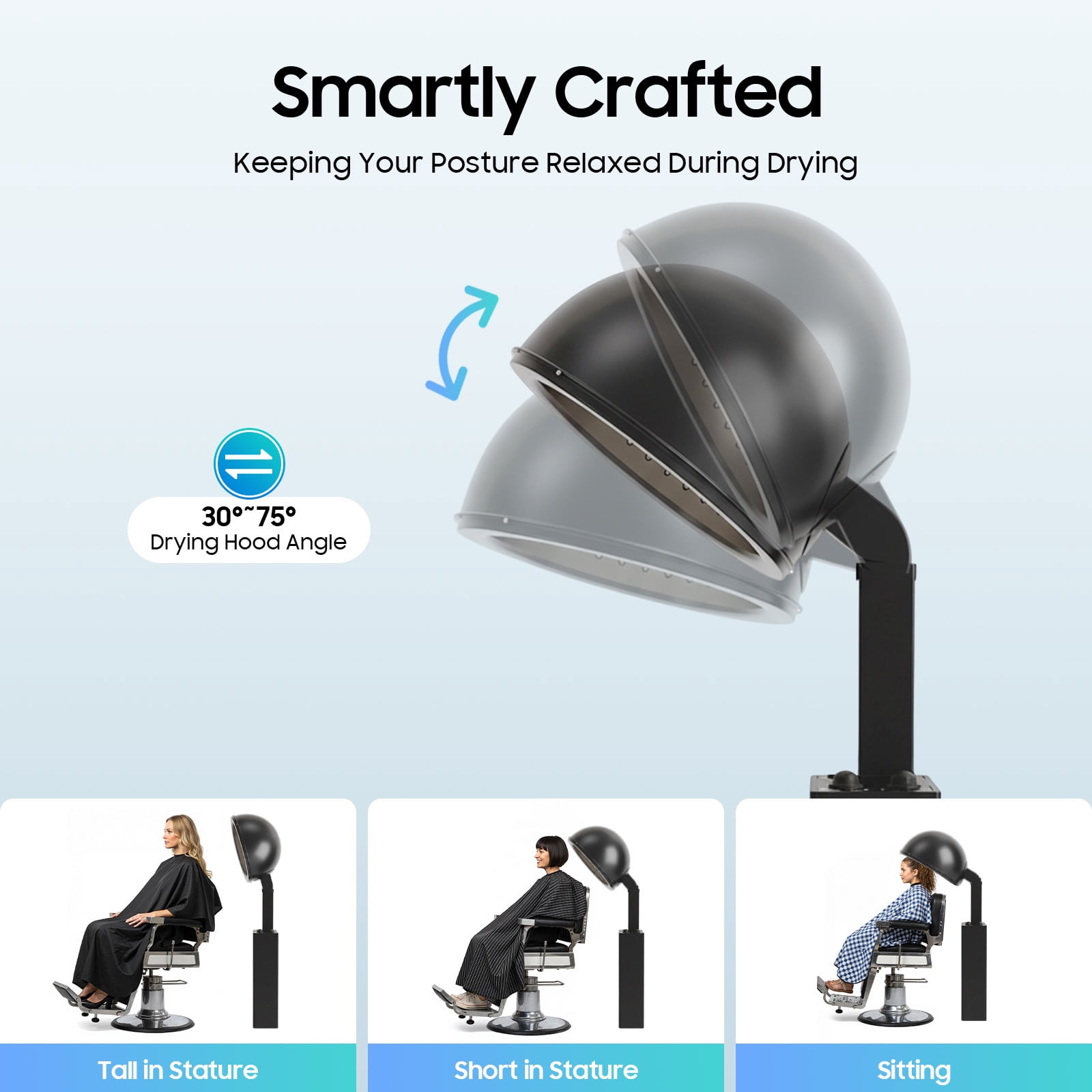 Salon Hair Dryer, Hooded Hair Dryer with Timer, Hooded Conditioning Salon