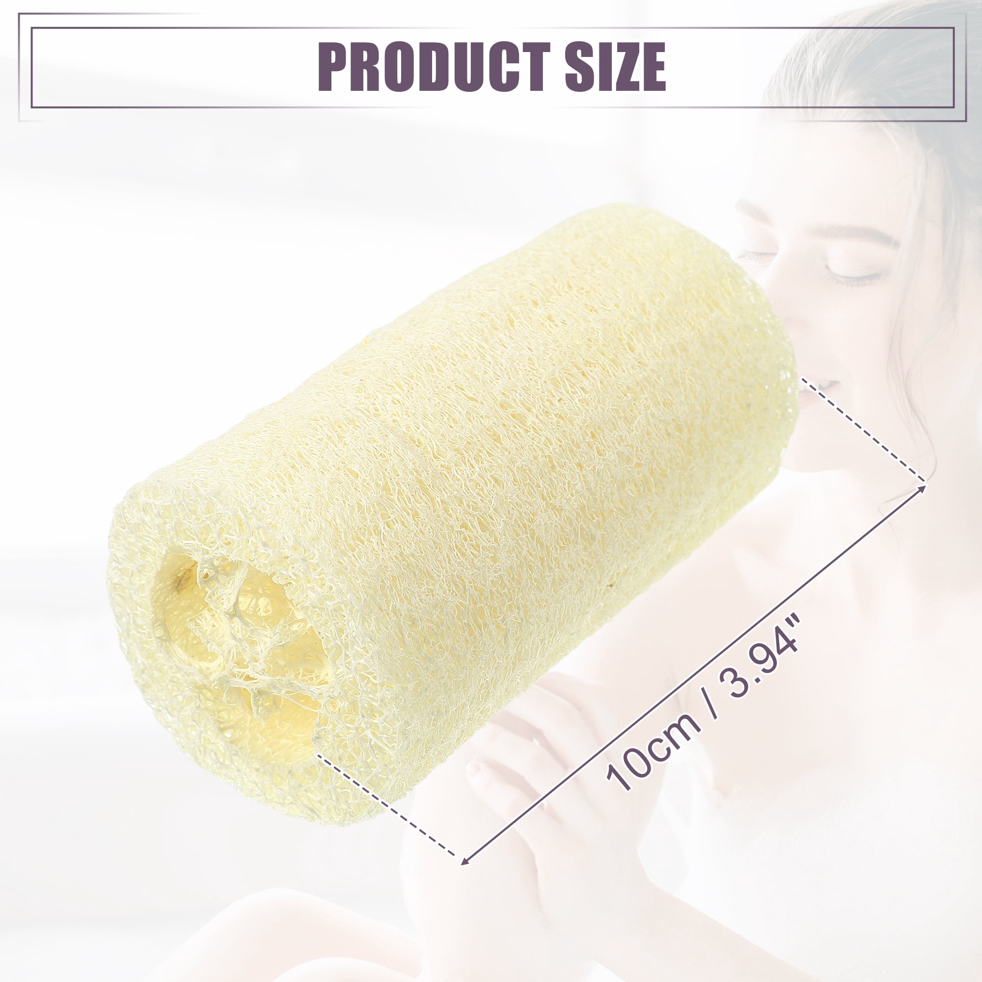 Unique Bargains Natural Shower Loofah Sponge Beige 3.94" 3 Pcs