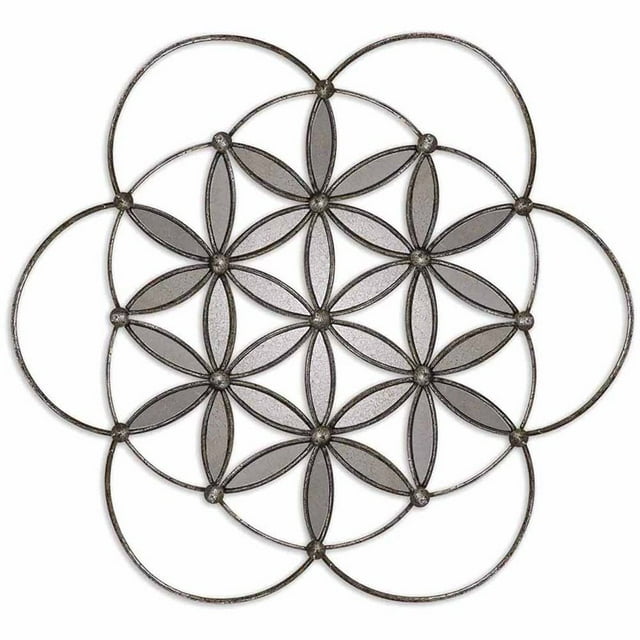 Uttermost Baiano Decorative Metal Mirror Wall Art in Burnished Silver