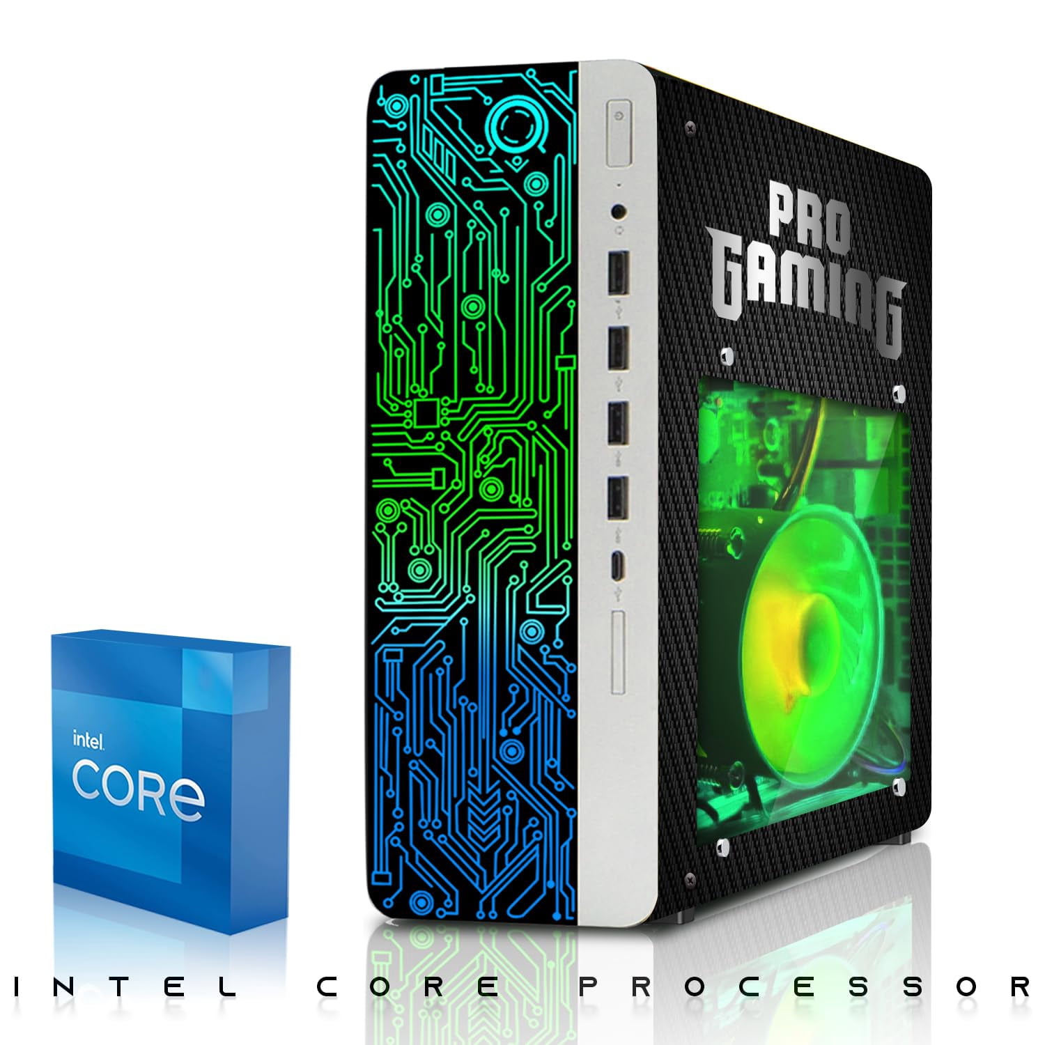 Restored HP G4 Gaming Desktop Computer PC Carbon Black Intel i5,16GB RAM,256GB SSD OS + 2x500GB HDD,GT 730 Graphics,RGB KBM with AI Copilot,WiFi,RGB Headphone,Windows 11