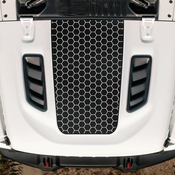 Honeycomb Blackout Hood Vinyl Decal Sticker Compatible with and Fits Jeep Wrangler JL/Fits Jeep Gladiator JT Rubicon