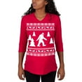 thumbnail image 1 of Chandail de Noël Laid Sasquatch Rouge Maternité T-shirt à Manches 3/4, 1 of 1