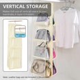 thumbnail image 5 of 4-layer Handbag Purse Dust-proof Organizer with 8 Pockets Metal Hook Bag Storage Bag for Wardrobe Closet Space Saving Beige, 5 of 5