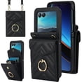 thumbnail image 1 of MYKOMI Phone Case for Motorola Razr 40 Ultra/Moto Razr Plus 2023 Wallet Cover with RFID Blocking Ring Crossbody Wrist Strap Stand Credit Card Holder Purse Cell Razr+ + 5G XT2321-3 Women Girls Black, 1 of 7
