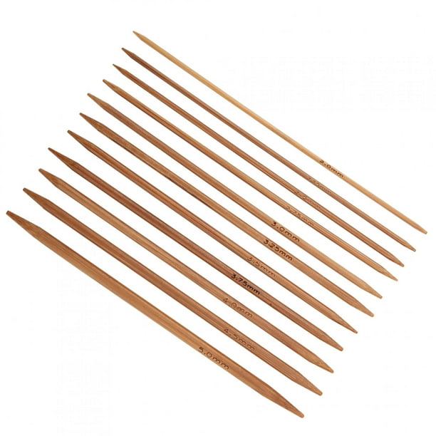 Set Of 11 Bamboo Double Pointed Knitting Needles Set 11 Sizes (5.1