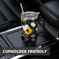 thumbnail image 7 of the Small Daisy Sunflower Is Black 40 Oz Tumbler with Handle Lid and Straw, Stainless Steel Double Walled Vacuum Insulated Cup, Cute Birthday Gifts Tumbler for Women Men Friends, 7 of 7