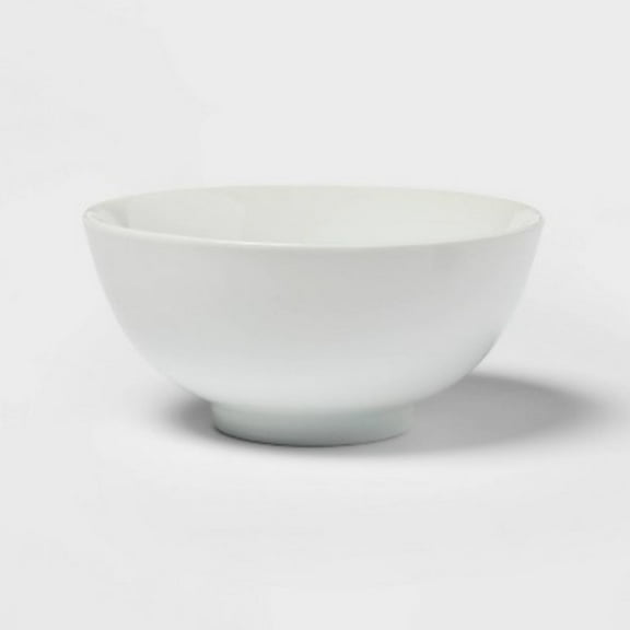 Porcelain Noodle Bowl White - Threshold: Microwave & Dishwasher Safe, Soup Bowl, Traditional Dining