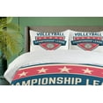 thumbnail image 4 of Ambesonne Volleyball Duvet Cover Set, Calligraphic Logo Design, King, Dark Sky Blue and White, 4 of 6
