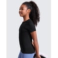 thumbnail image 4 of CRZ YOGA Girls Seamless Short Sleeve Athletic T Shirts Active Sports Casual Tees Crew Neck Kids Teen, 4 of 6