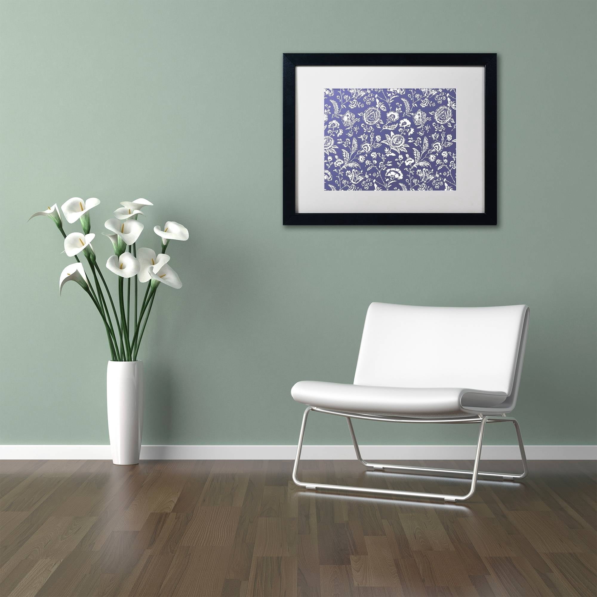 Trademark Fine Art "Toile Fabrics X" Canvas Art by Color Bakery White Matte, Black Frame