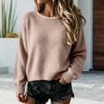 thumbnail image 4 of Goodw7 Contrast Panel Relaxed Pullover, Women's Soft Knit Round Neck Long Sleeve Sweater, Effortlessly Pairs with Various Bottoms for Casual Chic Looks, 4 of 6