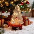 thumbnail image 5 of 2pcs LED Glass Christmas Tree with Lights, Battery Operated Tabletop Decor, Frosted Glass Holiday Centerpiece for Mantel, Window, Fireplace, and Indoor Home Christmas Decorations, 5 of 5