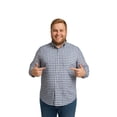 thumbnail image 1 of Big Kong Camisa Tallas Grandes Hombre Cuadros Azul Marino Manga Larga, 1 of 5