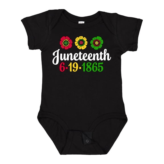 Inktastic Juneteenth 6-19-1865 with Flowers Boys or Girls Baby Bodysuit