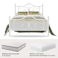 thumbnail image 4 of Amolife Full Size Metal Platform Bed Frame With Vintage Butterfly Pattern Headboard&Footboard, White, 4 of 8
