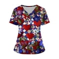 thumbnail image 2 of Valentine's Day Womens Scrub Top V Neck Cute Heart Printed Scrub Tops Valentine's Day Scrubs Tops Working Nurse Uniforms with Pockets, 2 of 4