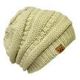 thumbnail image 2 of ALLYDREW Thick Knitted Winter Infinity Circle Scarf and Slouchy Beanie Set, Beige, 2 of 6