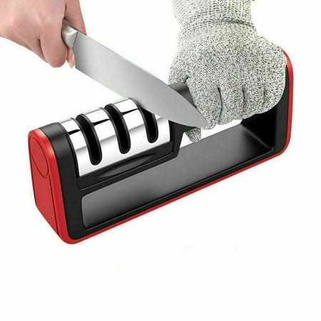 

Knife Sharpener Professional Ceramic Tungsten Kitchen Sharpening System 3 Stage
