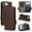 Brown, variant on for iPhone 16e Case, Classic Design PU Leather Wallet Magnetic Closure Flip Case with Kickstand Card Holder Slot Shockproof Protective Cover for iPhone 16e - Cyanblue