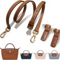 thumbnail image 1 of correa de hombro ajustable piel diseñada para la mini bolsa Longchamp, juego bolso cruzado elegante café marrón y dorado, 1 of 8