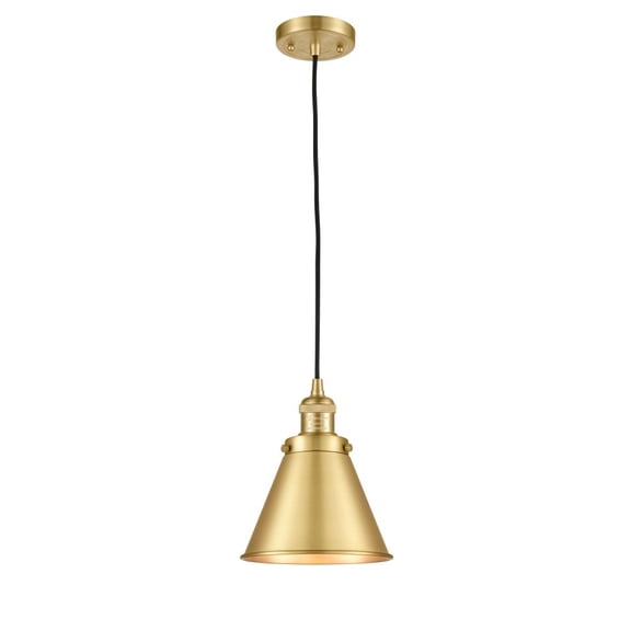 Innovations Lighting Appalachian - 1 Light 8" Cord Hung Mini Pendant Satin Gold