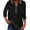 Black Shirts, variant on CAIVO Women's Shirts Solid Color V Neck Button Up 3/4 Sleeve Tops Summer Blouse Holiday Back To School Dailywear