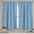 thumbnail image 2 of Ambesonne Abstract Valance & Curtain, Geometric Diamond Form, 55"x45", Navy Sky Blue White, 2 of 6