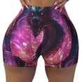 thumbnail image 2 of Balery Neon Futuristic Dragon Pantalones cortos de entrenamiento estampados para mujer, sin costuras, ajustados, para gimnasio, yoga, correr, deportes, ejercicio activo, fitness.-Small, 2 of 8