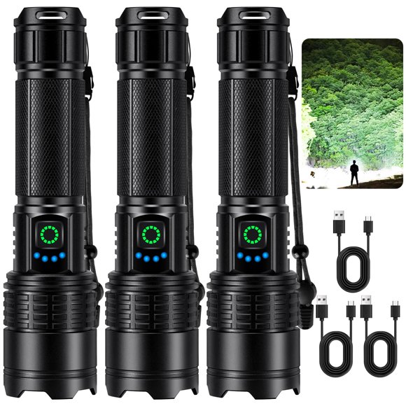 Linterna Kmivo 99000 lm recargable, 5 modos, resistente al agua