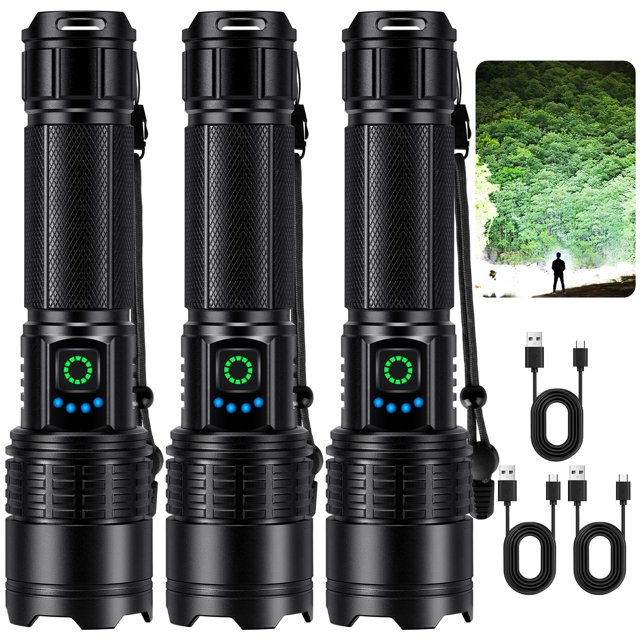 Linterna Kmivo 99000 lm recargable, 5 modos, resistente al agua