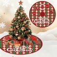 thumbnail image 3 of A Red And White Christmas Tree Skirt With Reindeer Snowflake Santa Design Polyester Material Holiday Home Decor For Festive Season, 3 of 7