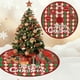 thumbnail image 1 of Falda roja para árbol de Navidad con diseño de Papá Noel y copos de nieve | Decoración navideña de poliéster de 90 x 90 cm | Base para árbol, 1 of 5