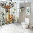thumbnail image 7 of Autua Deer Tree Watercolor Shower Curtain Set Polyester Fabric Bathroom Curtain with Hooks 60"x72, 7 of 7