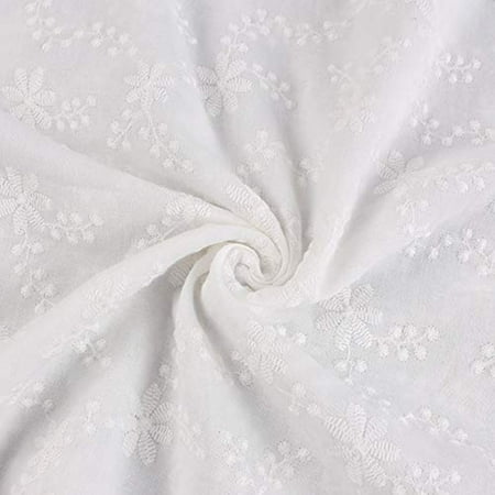 

Ocuuer Washable Cotton Embroidery Fabric Breathable Lace Cloth for Dress Shoes Hat