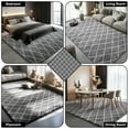 thumbnail image 5 of Pentantan 5ft x 8ft Shag Area Rugs for Living Room, Modern Grid Fluffy Bedroom Carpet, Gray & White, 5 of 8