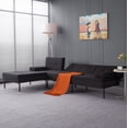 thumbnail image 5 of Gewnee 89.4”Convertible Sectional Sofa,L-Shaped Couch with Reversible Chaise,5-Position Adjustable Backrest,Modern Futon Sleeper for Small Spaces Living Room Apartment Office,Black Iron Frame, 5 of 15