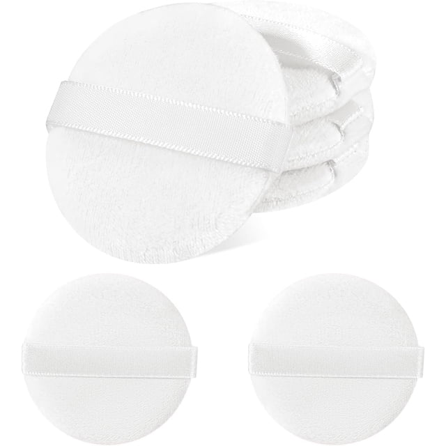 6 PCS Setting Powder Puff, 2 Inch Small Round Makeup Powder Puff Pads with Ribbon Soft Velour Eye Shadow Puff Cosmetic Foundation Blender Sponge Beauty Makeup Tools for Loose Powder & Liquid Cosmetic