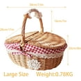 thumbnail image 4 of Wicker Picnic Basket for 4 : Picnic Basket with Lid and Washable Liner,Large Picnic Basket for Camping Picnics Outings,Vintage Picnic Basket for Gifting (Large), 4 of 9