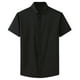thumbnail image 2 of Playeras Elvqul Hombre Negro de Color Sólido Economicas Manga Corta Solapa Abotonada, 2 of 6