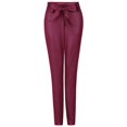 thumbnail image 3 of Aayomet Pantalon en Cuir Taille Haute pour Femmes, Décontracté, Extensible, Rouge m, 3 of 5