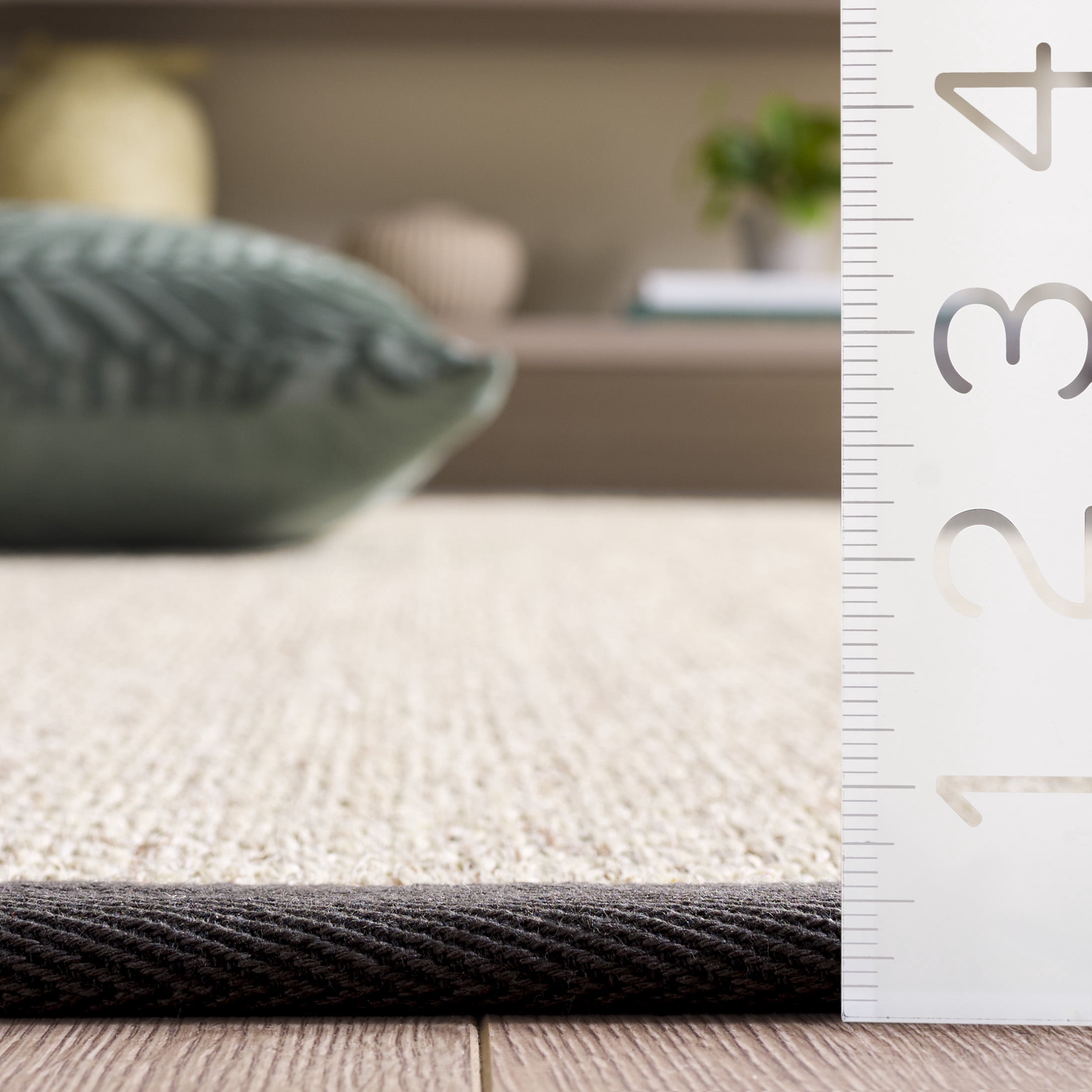 Safavieh Natural Fiber Kentigern Solid Runner Rug, Marble/Dark Gray, 2'6" x 12'