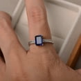 thumbnail image 4 of LabBlue sapphire ring, anniversary ring, emerald cut blue gemstone, September birthstone, sterling silver ring, 4 of 4