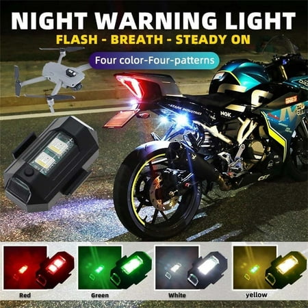 Image of Fnochy Camping Accessories Clearance 4 Color LED Strobe Lights And USB Charging Aircraft LED Strobe Lights For Motorcycle Drone Flashing Anti-Collision LED Night Signal For Bicycle Motorbike