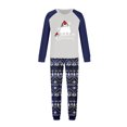 thumbnail image 4 of Yuaguia Christmas Family Matching Pajamas Set, Blue and White Snowflake Hat Tree Print Long Sleeve Top and Blue Patterned Pants, Festive Holiday Sleepwear, Men M, 4 of 5