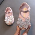 thumbnail image 2 of LNMQLPDBS Baby Girl Shoes Infant Girl Shining Princess Shoes with Bow Close Toe Lightweight Toddler Girls Shoes with Adjustable Band Girls Ballet Flats Shoes for Party Dance and Wedding, 2 of 6