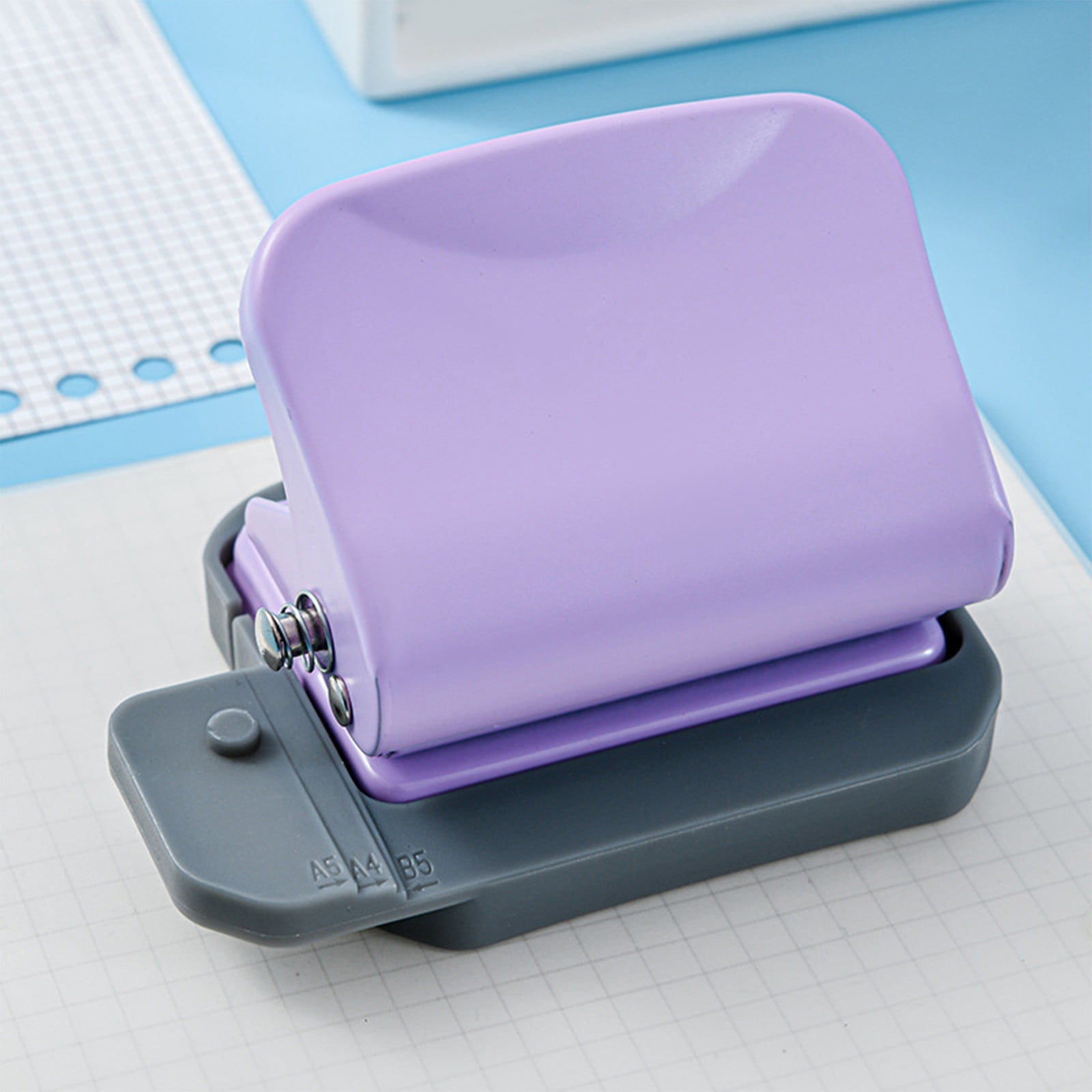 Specollect Clearance 4Pcs 6 Hole Punch, Loose Leaf Paper Puncher for A4/A5/B5 Size, Portable Handheld Metal Circle Punch Paper Puncher
