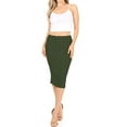 thumbnail image 5 of Women's Casual High Waist Slim Stretch Pull On Bodycon Pencil Solid Midi Skirt, 5 of 5