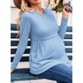 thumbnail image 5 of Weardear 3 Pack Womens Maternity Tops Pleated Long Sleeve Pregnancy Shirts Regular Fit Tunic Casual Maternity Clothes, 5 of 6