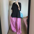 thumbnail image 3 of Pantalones con estampado de Hellokittys Sanrioed para el hogar, ropa bonita de gran tamaño para caminar con gatitos y dibujos animados, ideal para regalo, novedad de verano, 3 of 4